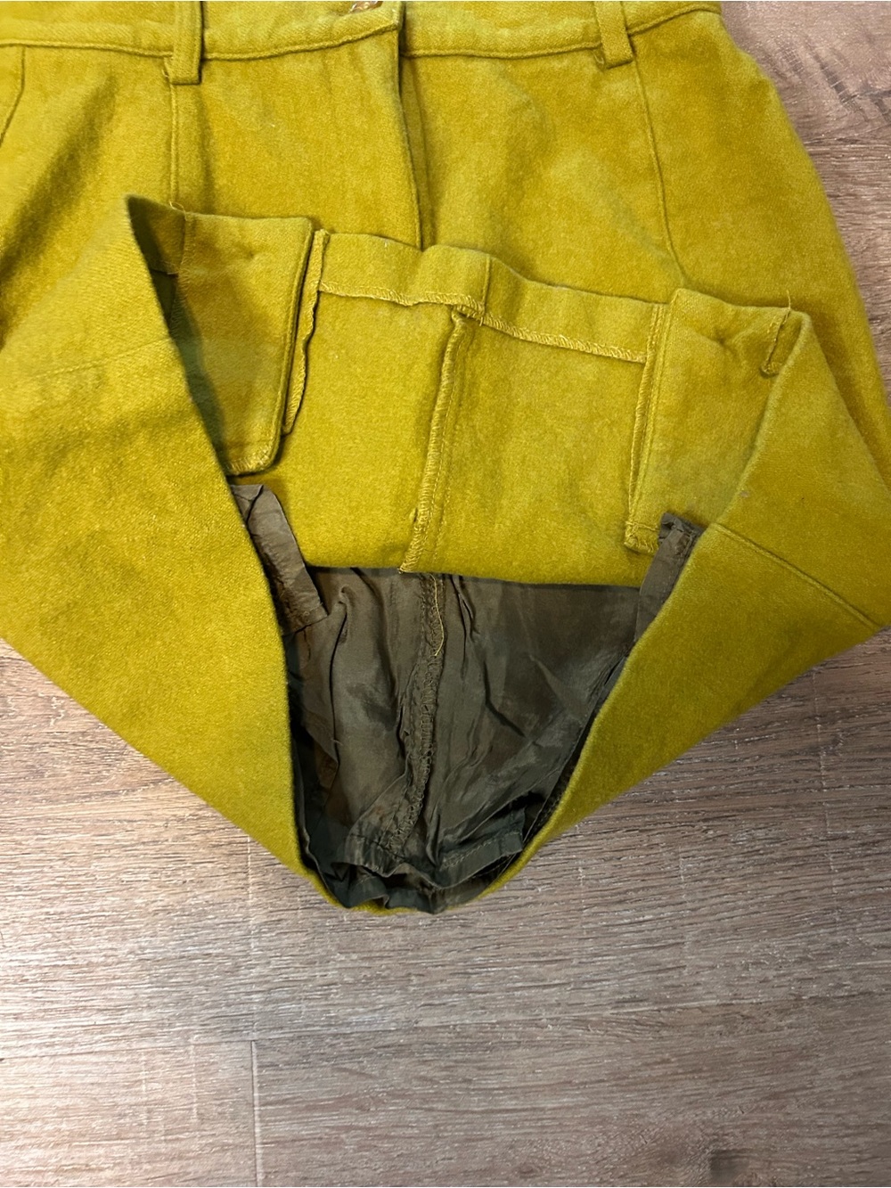 United Colors of Benetton Vintage Mini Skirt Womens Size 42 Olive Green - Picture 8 of 10
